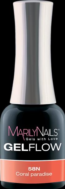 Immagine prodotto Marily Nails GELFLOW - 58N Coral Paradise (58N Coral Paradise, Smalto per unghie effetto gel)