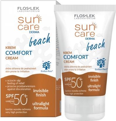 Actual product image Floslek Sun Care Derma Beach Cream Comfort SPF 50+, 50 ml (Sun cream face, SPF 50, 50 ml)