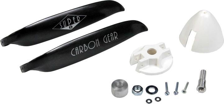 Produktbild Super klappluftschraubenset 7,5x4" 3,2mm welle erformance spinner 39x30 aufnahme metall