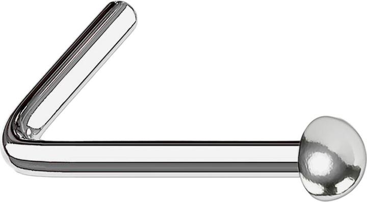 Star Piercing Nasenstecker gewinkelt silber mit Kuppel (Titan G23)