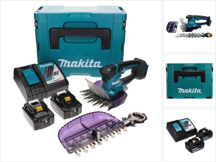 Produktbild Makita DUM 604 RTXJ Akku Grasschere 18 V mit Gras- und Strauchscherblatt + 2x Akku 5,0 Ah + (Akkubetrieb)