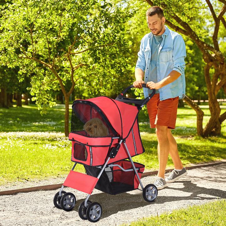 Produktbild PawHut Hunde Stroller mit Gitternetz (Hund, Faltbar)