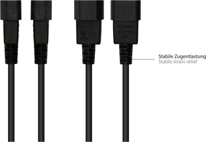 Produktbild Varia Kaltgerteverlngerung C14 (gerade) an C5 (gerade), schwarz, 1,00 mm, 3 m (3 m)