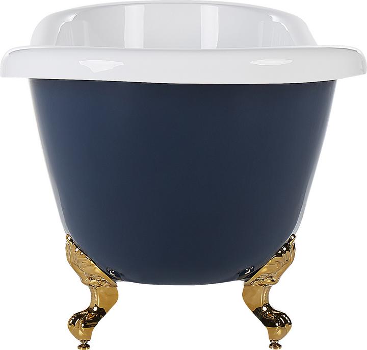Produktbild Beliani Badewanne freistehend blau / weiss oval 170 x 76 cm CAYMAN (359 l, 170 cm, 78 cm)