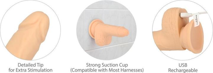 Actual product image Naked Addiction Thrusting Dong with Remote 16.5 cm Vanilla