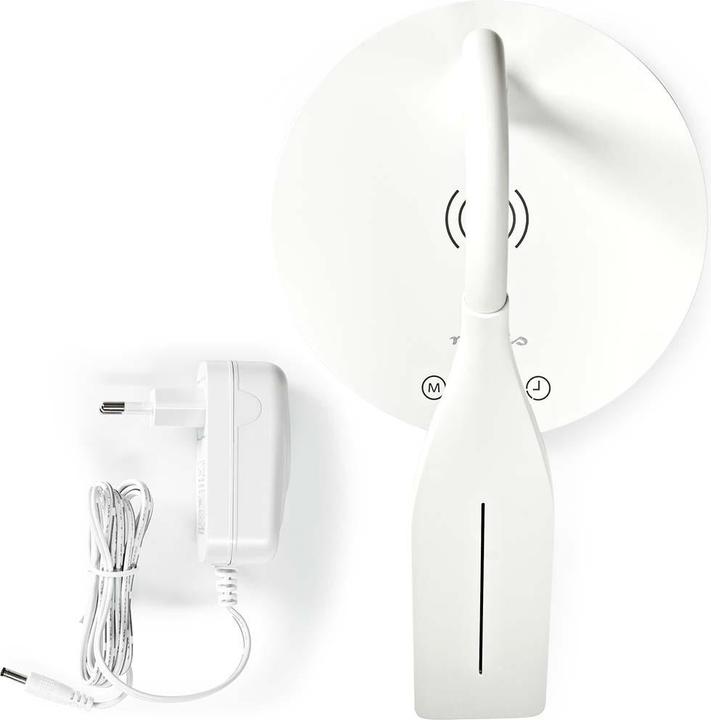 Immagine prodotto Nedis Lampada LED con caricatore wireless - interruttore dimmer - LED - 15 W - con dimmer - bianco (350 lm)