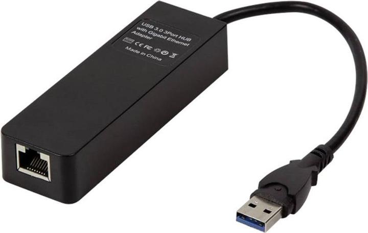 Produktbild LogiLink USB 3.0 3-Port-Hub mit Gigabit Ethernet UA0173A (USB-A, 1000 Ports)