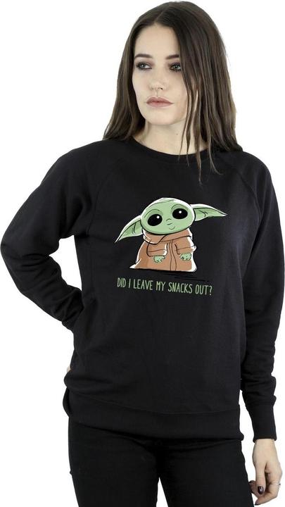 Actual product image Star Wars Womens/Ladies The Mandalorian Grogu Snacks Meme Sweatshirt (XXL)