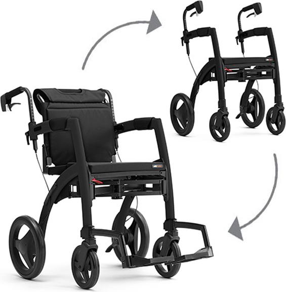 Image du produit Promefa Déambulateur/fauteuil roulant Rollz Motion² 3-en-1 Porte-canne (2-dans-1)