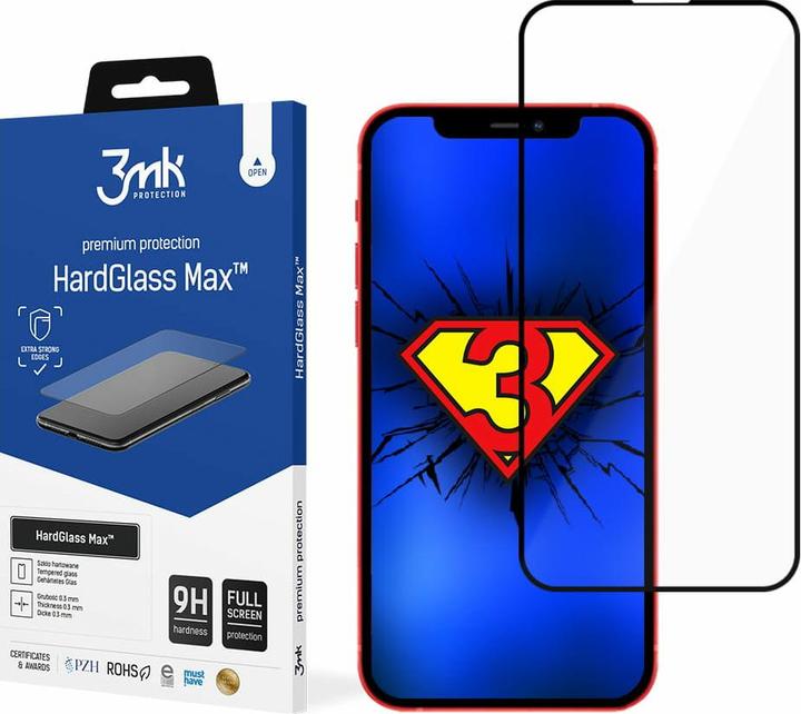 Actual product image 3MK Hardglass Max screen protector (1 Piece, Apple iPhone 13, Apple iPhone 13 Pro)