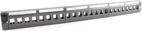 Actual product image Multimedia Connect Fiber panel front unloaded for 24 x S simplex or LC duplex adapters