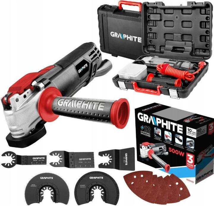 Graphite Multifunctional unit 500W, vibration rate 8000-16000 min??, case