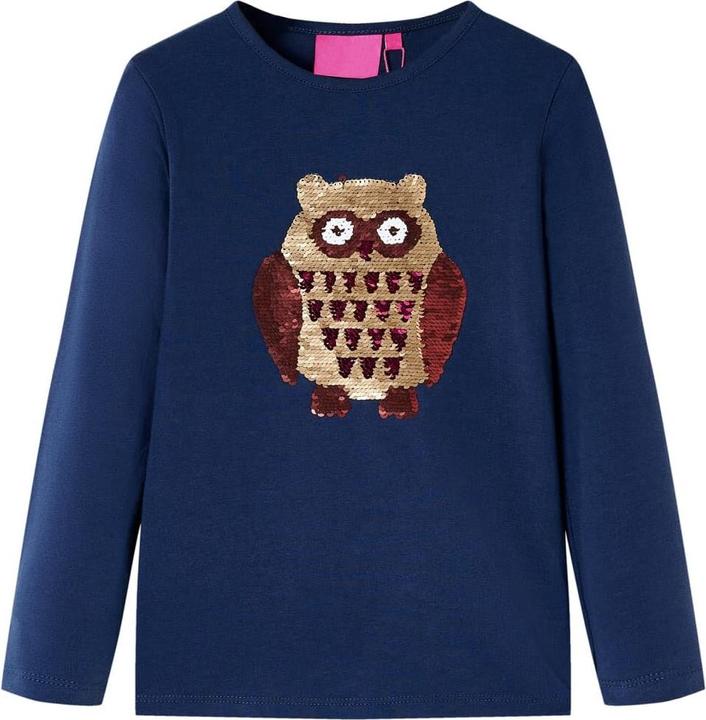 VidaXL Kinder-Langarmshirt Marineblau 116,Material: 95 % Baumwolle (116)