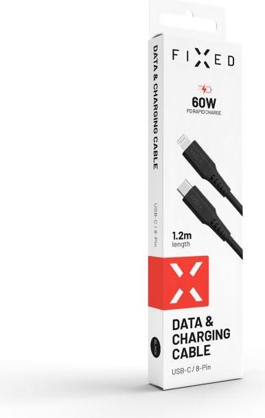 Actual product image Fixed Liquid Silicone Cable USB-C/Lightning, 1,2m, black (1.20 m)