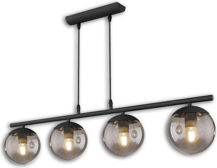 Produktbild Isoled Hängeleuchte Metall schwarz, rund, rauchglas, 4xE27 Fassung (E27)