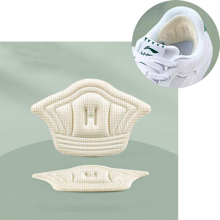 Stride Fersen Einlage Anti-Rutsch / Ultraweiche Stoff Pads / Massage Einlagen für Turnschuhe - 1 Paar Weiss
