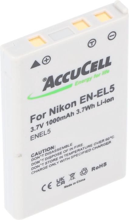 Produktbild AccuCell Akku passend für Nikon EN-EL5, Duracell CP1 (Kamera Akku)