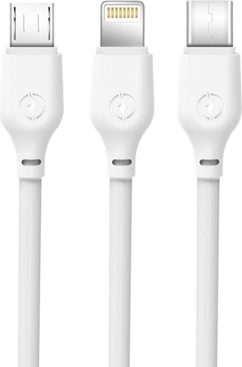 Image du produit xO câble NB103 3in1 USB - Lightning + USB-C + microUSB 1,0 m 2,1A blanc (1 m, USB 3.1)