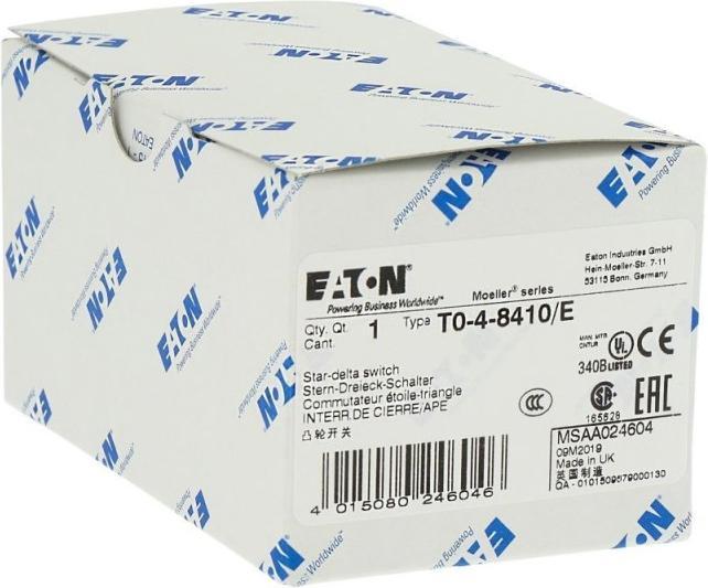 Produktbild Eaton T0-4-8410/E Stern-Dreieck- 024604 Schalter Kont8 20A 0-Y-D 60° rast.