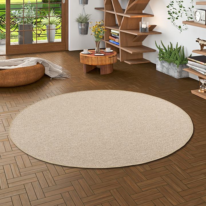 Actual product image Bentzon Natural Flatweave Carpet Round in 6 Colors 4 Sizes (160 x 160 cm)