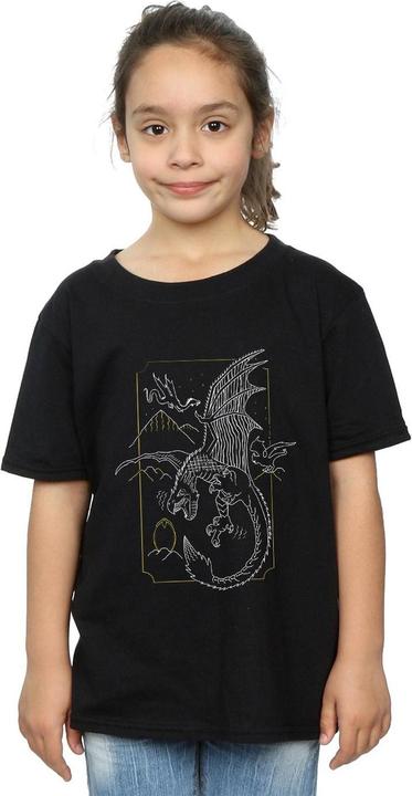 Immagine prodotto Dragon Line Art Maglietta Ragazze (152, 158)