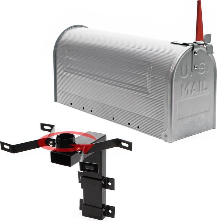 Actual product image Wiltec US Mailbox Post Letter Box American Design Silver-grey with Wall Mount