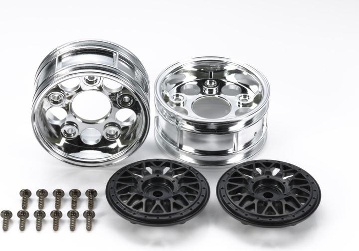 Actual product image Tamiya 2-piece Mesh Wheels black (2x)