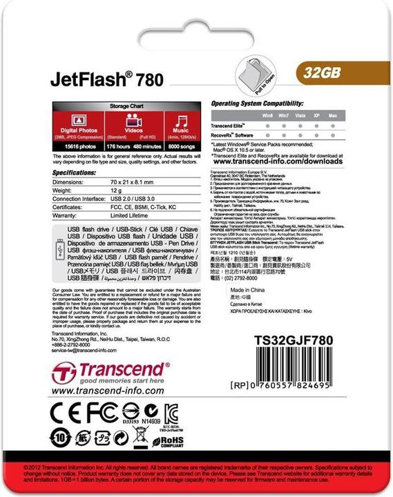 Immagine prodotto Transcend JetFlash 780 Extreme-Speed (32 GB, USB-A)