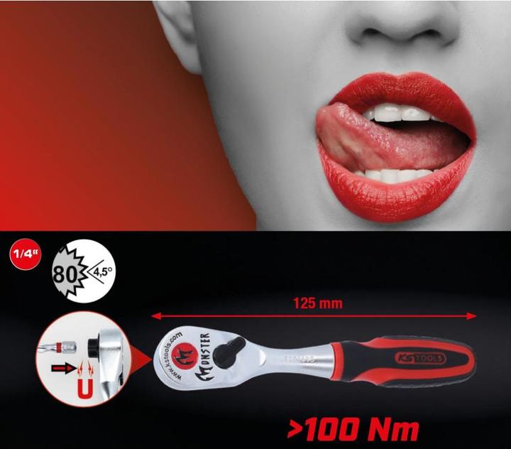 Actual product image KS Tools 1/4 Monster Bit Switch Ratchet (1/4")
