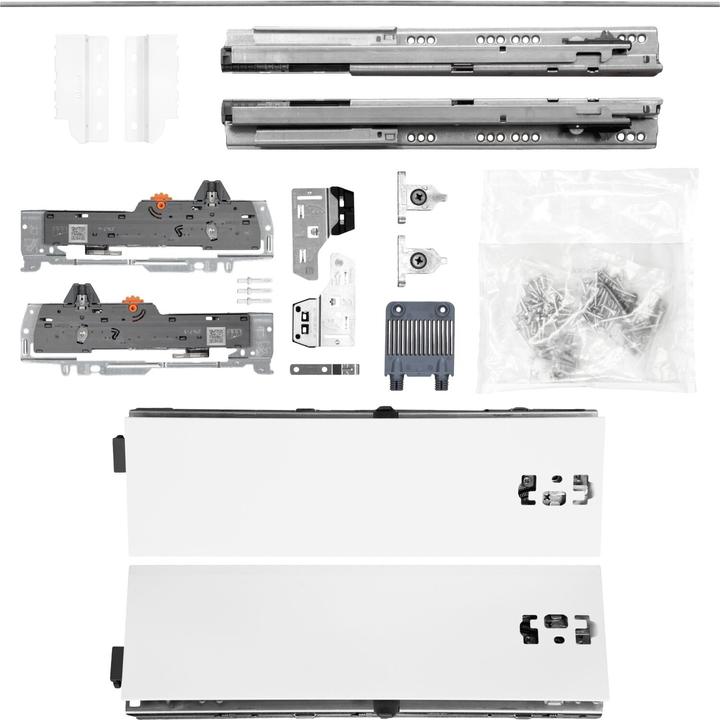 Produktbild Vasalat BLUM Schubladenschienen TANDEM Zargenhöhe 115mm 65kg, NL600mm weiss, bis KB1400mm