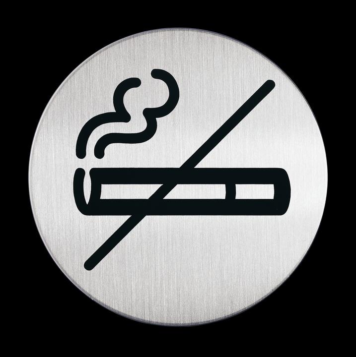 Actual product image Durable Picto "No Smoking" Round Stainless Steel