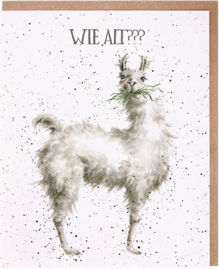 Immagine prodotto Wrendale Design Geburtstagskarte - Lama WIE ALT??? Wrendale Designs (1 pz.)
