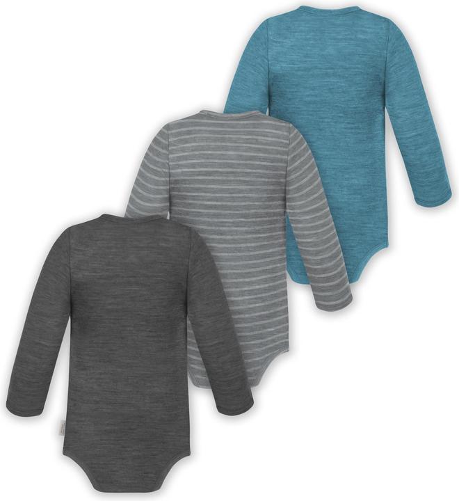 Actual product image Normani 3-pack baby merino long sleeve wrap bodysuit for boy and girl - 9355 (44)