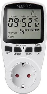 Sygonix 1625525 Steckdosen-Zeitschaltuhr digital Wochenprogramm 3680 W Timer-Funktion, START/STOPP-Funktion