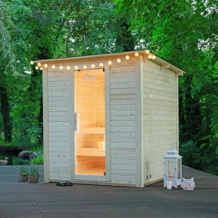 Actual product image Home Deluxe Outdoor sauna house MACAH L- 221 x 217 cm for 4 persons - Sauna with 6kW heater