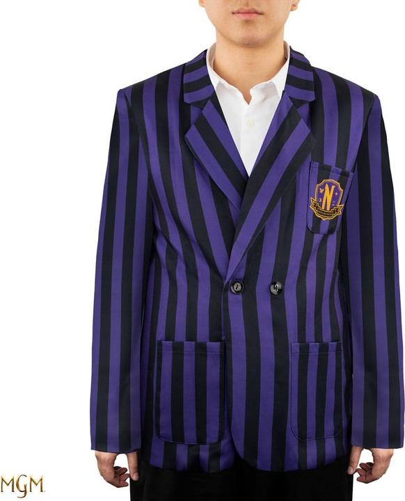 Cinereplicas Wednesday Jacke Nevermore Academy Purple Striped Blazer Grösse L (L)
