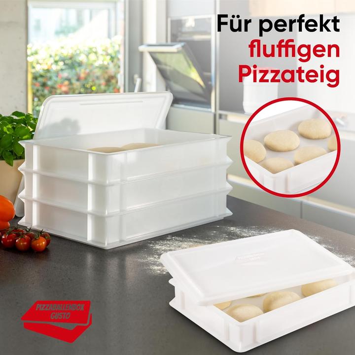Image du produit Die Boxfabrik Pizzaballenbox für Pizzateig (2 Boxen + 1 Deckel)
