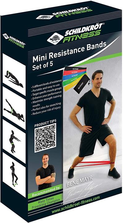 Produktbild Schildkröt Mini Resistance Band 5er Set (0.30 m, Extra Leicht, Leicht, Mittel, Stark, Extra Stark)
