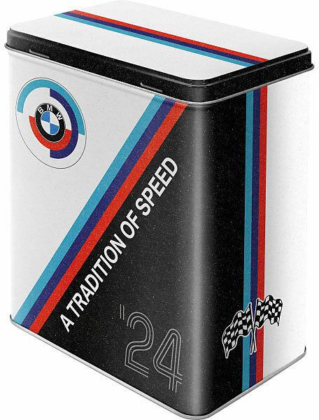 Actual product image Nostalgic-Art Merchandising Storage tin BMW Motorsport 3 l, Blue/Black/White (3 l)
