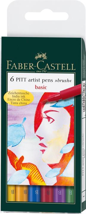 Faber-Castell Pitt Artist Pen (Mehrfarbig, Basic, 6 x)