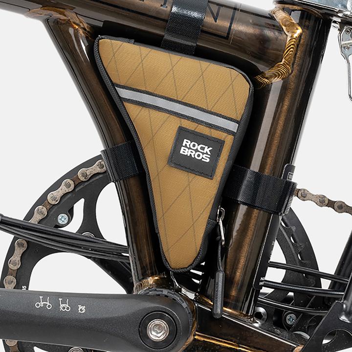 Actual product image Rockbros Triangle Bike Frame Bag 0.3l - Brown (0.30 l, Frame bag)