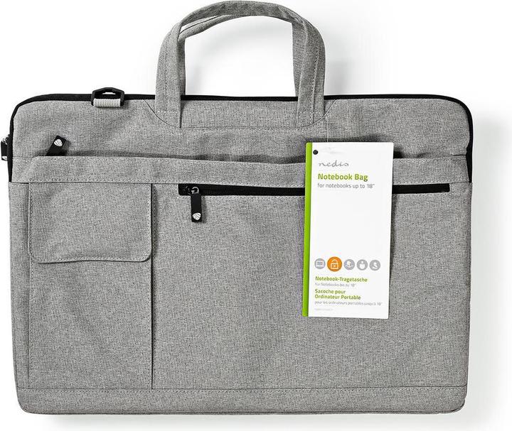 Actual product image Nedis Notebook Bag - Laptop Bag - Briefcase - Shoulder Bag - Wearing Belt - 17-18" - (18", Universal)