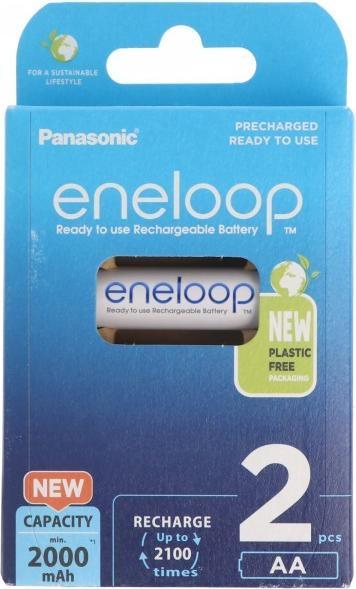 Produktbild Panasonic Eneloop Akku AA 2er-Blister BK-3MCCE/2B und 1x AccuCell AccuSafe (2 Stk., AA, 2000 mAh)