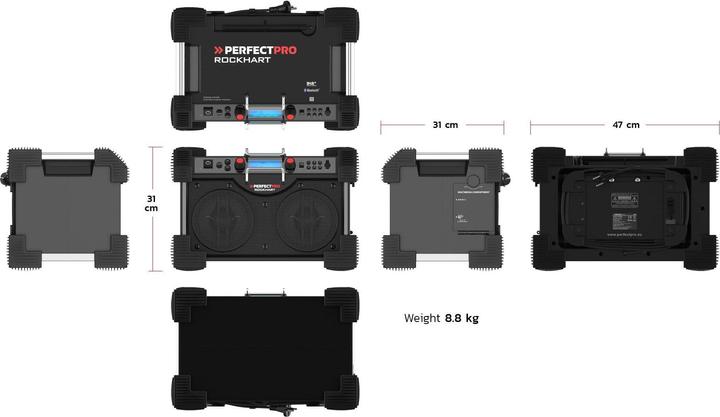 Image du produit PerfectPro - Rockhart RH4- Bouwradio - Bluetooth - Dab+ Radio (DAB+ DAB, FM, NFC, Bluetooth)