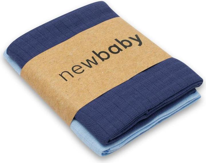 Actual product image New Baby Baumwollwindeln 70x80 cm 2 Stück hellblau, dunkelblau (70 cm)
