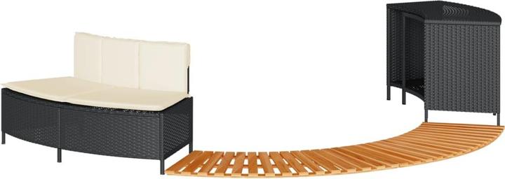 Produktbild VidaXL Whirlpool Umrandung Poolumrandung Poolverkleidung Grau Poly Rattan