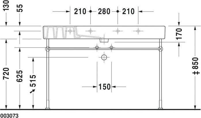 Produktbild Duravit Möbel-Waschtisch Vero 125 cm weiss 0329120000 (490 mm, 1250 mm)