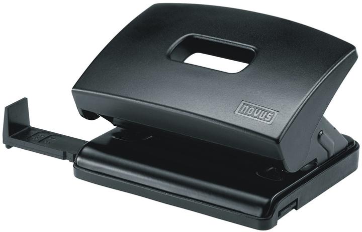 Novus Perforateur C 216, capacité : 16 feuilles, noir perforation : 80 mm, avec butée, en métal, avec