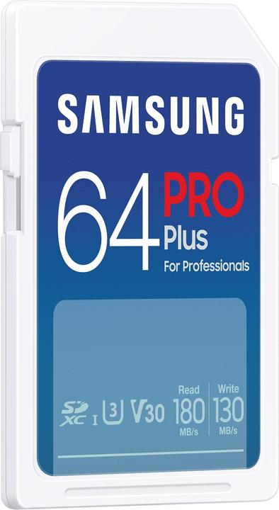 Image du produit Samsung PRO Plus (64 Go, SDXC, U3, UHS-I)