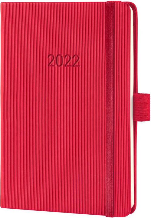 Sigel Wochenagenda Conceptum 2022, 10.8 x 15.1 x 1.9 cm, Rot (A6, Harter Einband, Deutsch, Französisch, Englisch, Niederländisch)